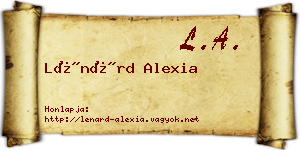 Lénárd Alexia névjegykártya